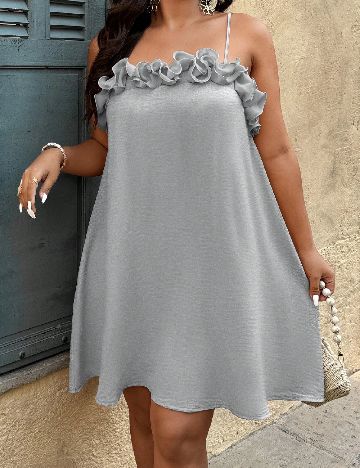 Rochie scurta SHEIN CURVE, gri
