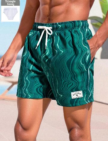 Short de baie SHEIN, verde
