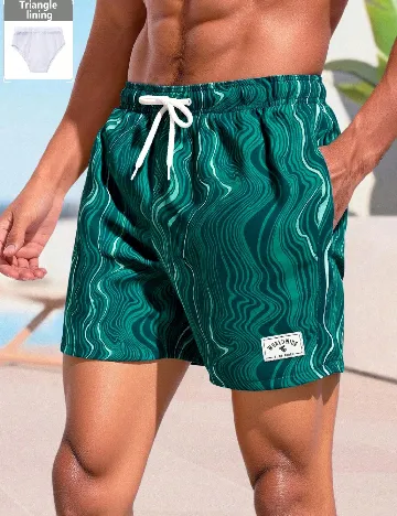 Short de baie SHEIN, verde