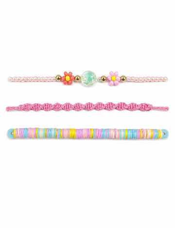 Set Bratari 3 bucati Trendz, mix culori