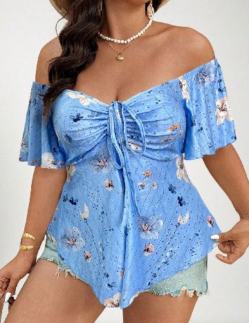 Bluza SHEIN CURVE, albastru