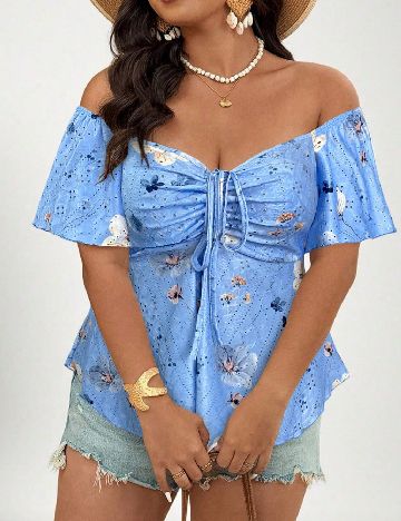 Bluza SHEIN CURVE, albastru