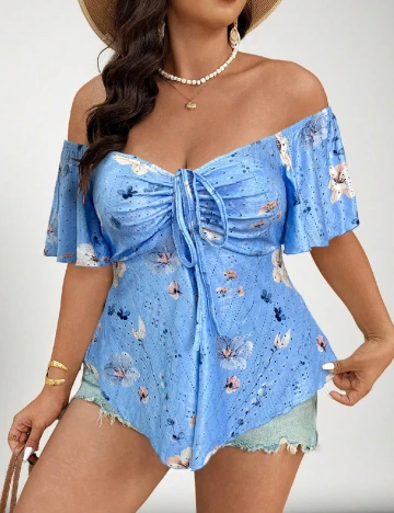 Bluza SHEIN CURVE, albastru