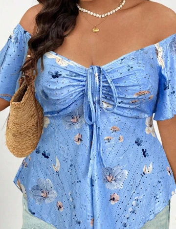 Bluza SHEIN CURVE, albastru