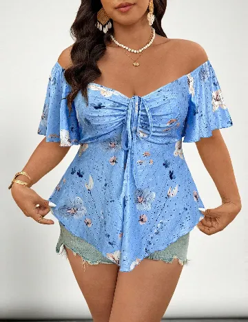 Bluza SHEIN CURVE, albastru