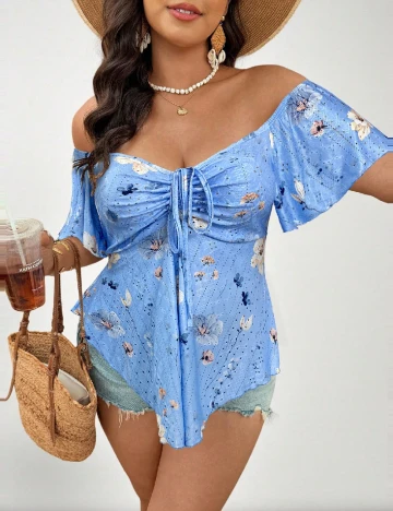 Bluza SHEIN CURVE, albastru