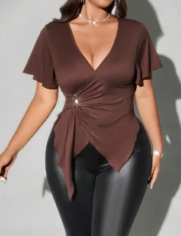 Bluza SHEIN CURVE, maro