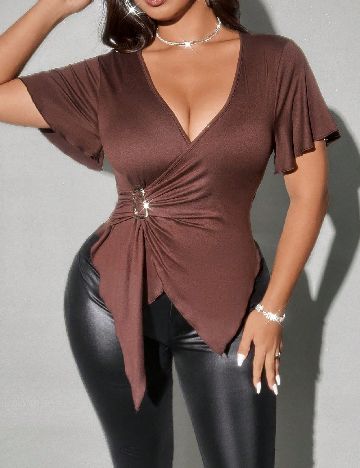 Bluza SHEIN CURVE, maro