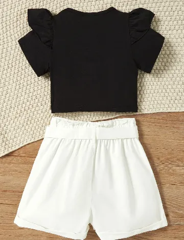 Compleu Shein Kids, alb/negru