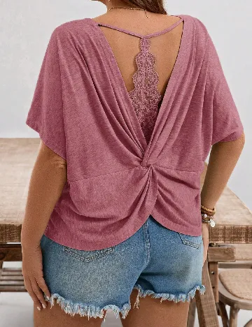 Bluza SHEIN CURVE, roz pudra