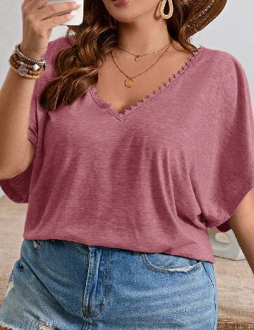 Bluza SHEIN CURVE, roz pudra