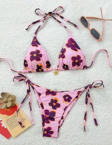 Costum de baie SHEIN CURVE, roz