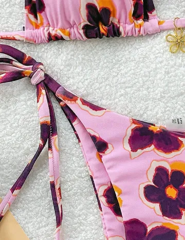 Costum de baie SHEIN CURVE, roz