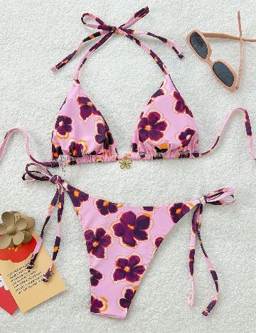 Costum de baie SHEIN CURVE, roz