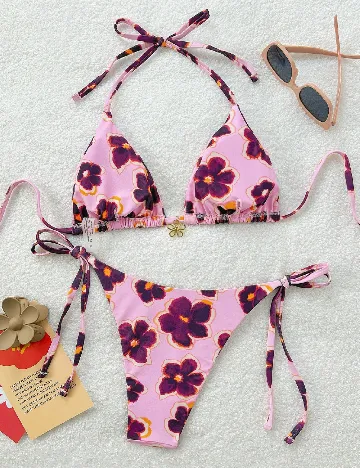 Costum de baie SHEIN CURVE, roz