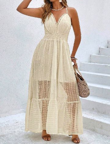 Rochie lunga SHEIN CURVE, crem