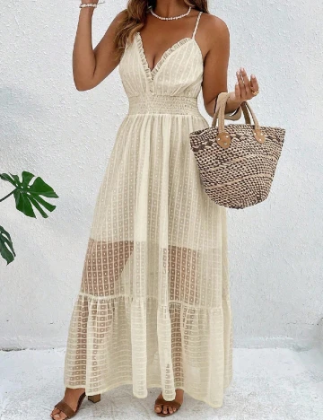 Rochie lunga SHEIN CURVE, crem