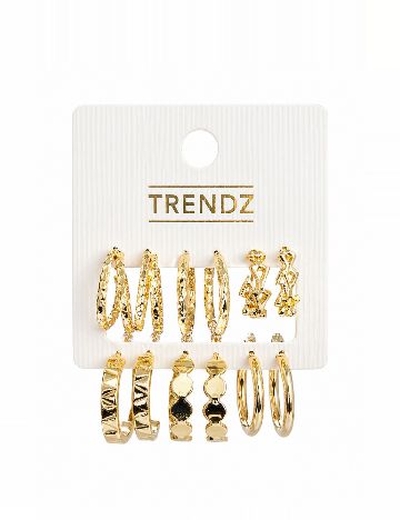Set Cercei 6 perechi Trendz, auriu