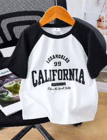 Tricou Shein Kids, alb/negru