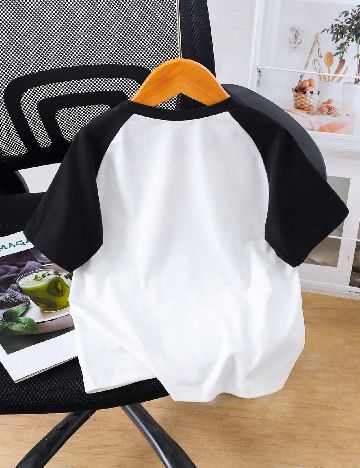 Tricou Shein Kids, alb/negru