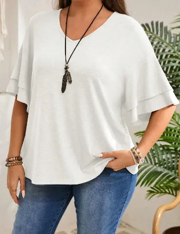 Bluza SHEIN CURVE, alb