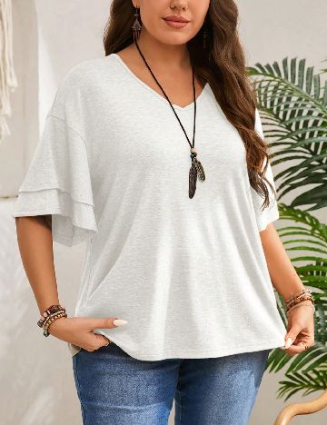 Bluza SHEIN CURVE, alb