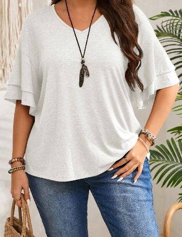 Bluza SHEIN CURVE, alb