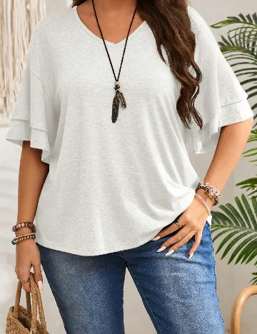 Bluza SHEIN CURVE, alb