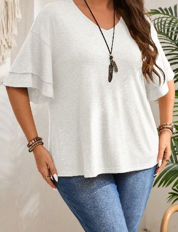 Bluza SHEIN CURVE, alb