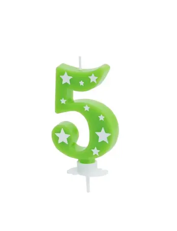 Lumanare aniversara cifra 5, verde