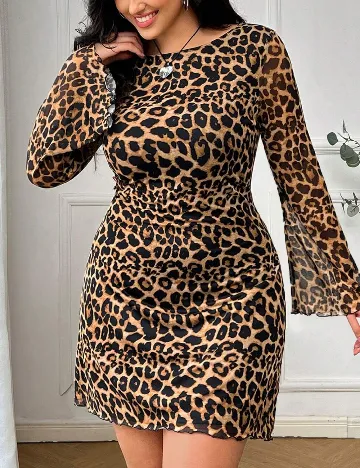 Rochie scurta SHEIN CURVE, animal print