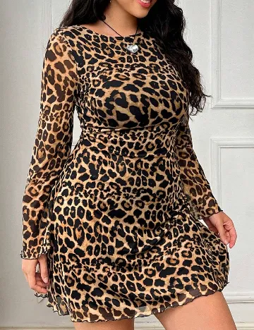 Rochie scurta SHEIN CURVE, animal print