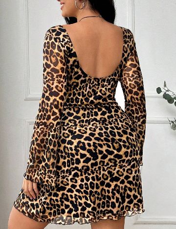Rochie scurta SHEIN CURVE, animal print