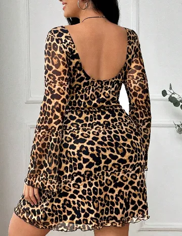 Rochie scurta SHEIN CURVE, animal print