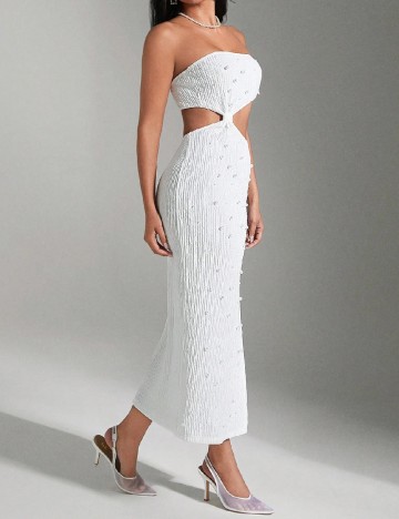 Rochie medie Haute, alb