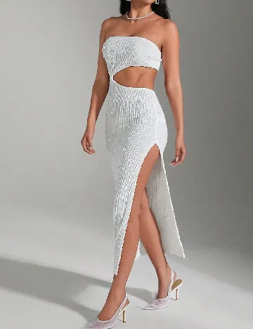 Rochie medie Haute, alb