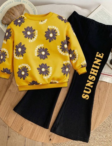 Compleu Shein Kids, negru/galben