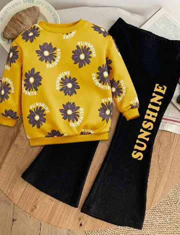 Compleu Shein Kids, negru/galben