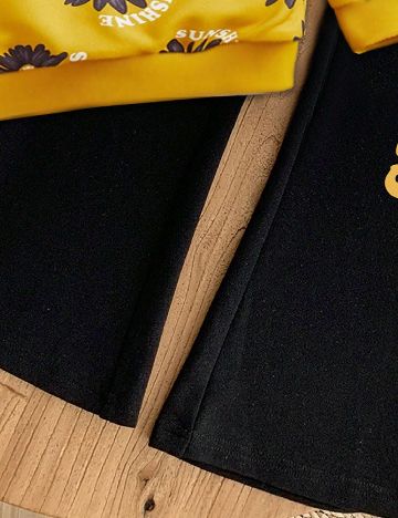 Compleu Shein Kids, negru/galben