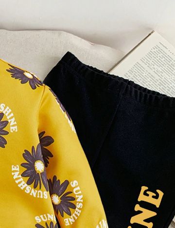 Compleu Shein Kids, negru/galben