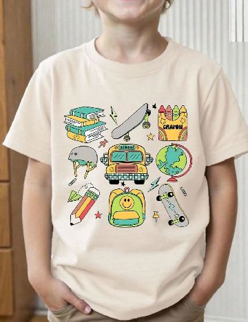 Tricou Shein Kids, crem