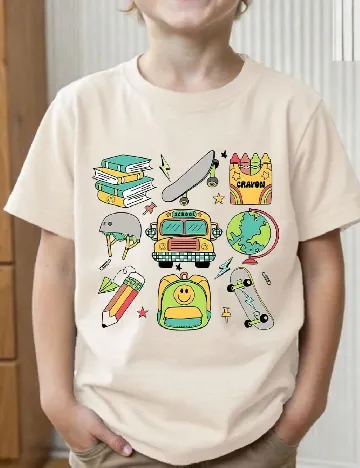 Tricou Shein Kids, crem