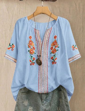 Bluza SHEIN CURVE, albastru