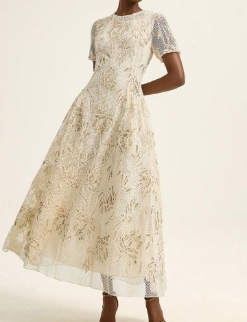 Rochie medie Aveloria, crem