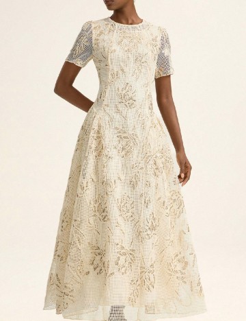Rochie medie Aveloria, crem