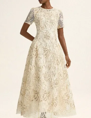 Rochie medie Aveloria, crem