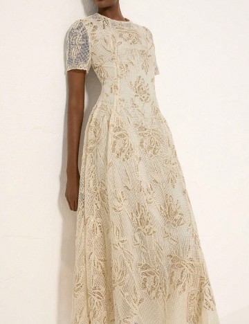 Rochie medie Aveloria, crem