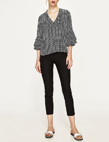 Bluza Zara, negru/alb