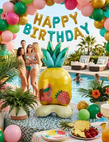 Balon folie Ananas, 115 cm AVEC, mix culori