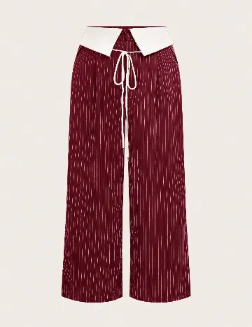 Pantaloni SHEIN CURVE, visiniu/alb